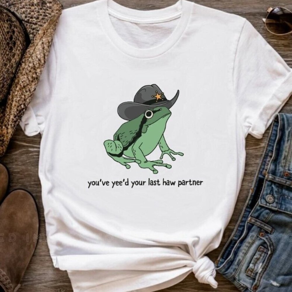 You Just Yeed Your Last Haw Shirt Cowboy Frog Meme Tshirt